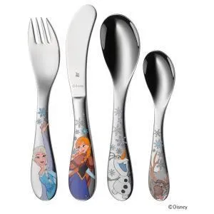 Couverts enfant Disney Reine des Neiges 4 pièces - WMF - Cromargan acier inoxydable 18/10 - Gris-0