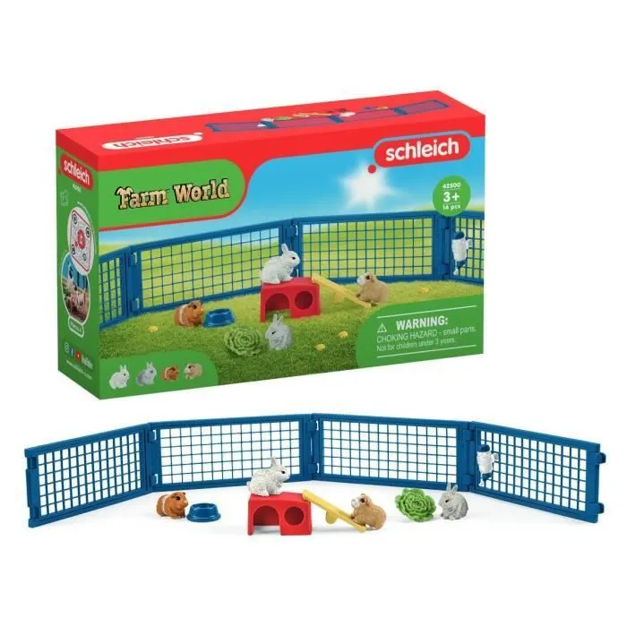 Maison pour lapin et cochons d'inde, coffret figurine et accessoires, Cadeau pour Garçons et Filles - Jouet 3 Ans et + -schleich-0