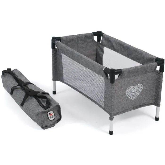 Lit Parapluie pour poupée - BAYER DESIGN - Gris - Compact et facile à transporter-0