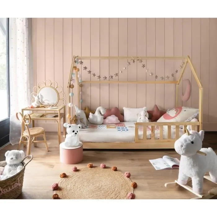 Lit Cabane Oasis Des Rêves Beige 90x190 cm-1