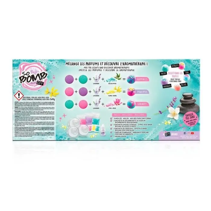 CANAL TOYS - So DIY - Kit pour créer 3 boules de bain effervescentes - Aromathérapie - So Bomb - Bath Bomb 3 Pack - BBD 039-4