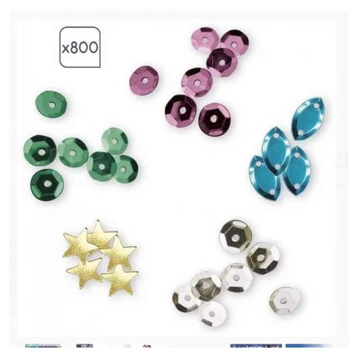 Kit loisir créatif enfant - JANOD - Sequins à coller sirènes - Bleu - Mixte - Dès 6 ans-3