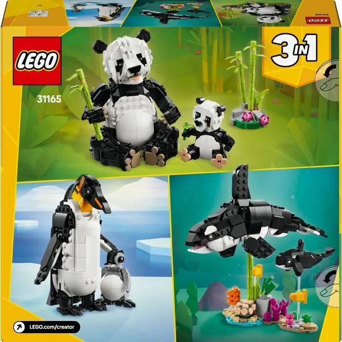 LEGO Creator 31165 3-en-1 Animaux sauvages : la famille de pandas Jeu pour fille dès 8 ans-5