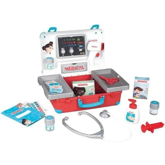 Smoby - Malette médicale - Nombreux accessoires de médecin - Dés 3 ans - Fabriqué en France-0