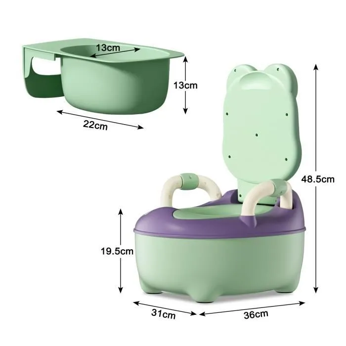 HENGMEI Pot de bébé Enfants Potty Siège de Toilette portable Toilettes, vert-1