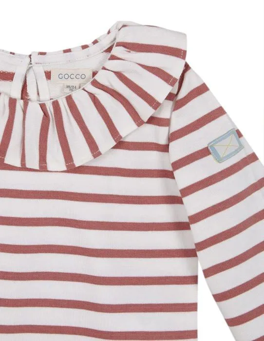 Coffret textile Gocco Sudadera Rayas, Sweat-Shirt A Capuche Sport Bebe Fille, Coral,-2