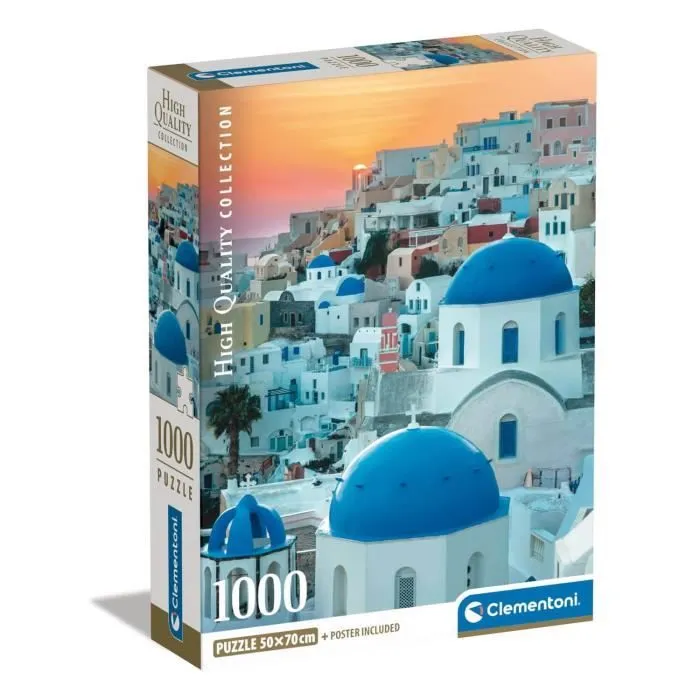 Puzzle 1000 pièces - CLEMENTONI - Santorin - Paysage et nature - Adulte - Intérieur-2