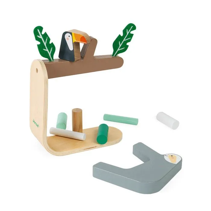 Jeu d'équilibre en bois - JANOD - Paresseux magnétique - Pour enfants dès 3 ans - Couleurs douces-2