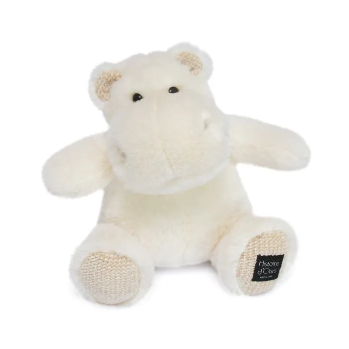 Doudou Hippo 25 cm Ivoire - HISTOIRE D'OURS - Peluche - Vert émeraude - Bébé - Intérieur-1