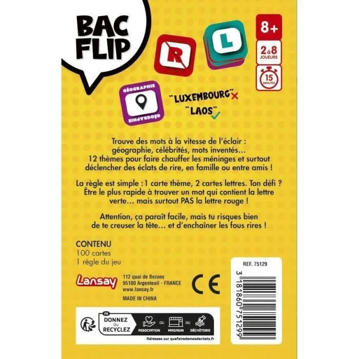 Jeu de société - LANSAT - BAC FLIP - Dès 8 ans-4