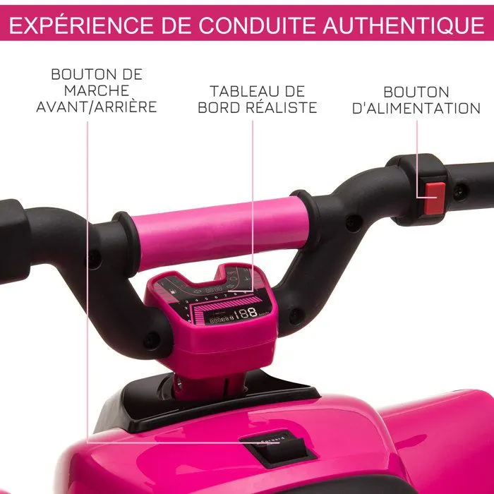 HOMCOM - Quad électrique pour enfants - PP - 72x40x45.5cm - Rose-5