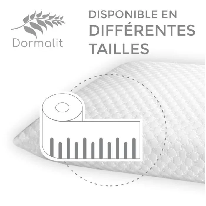Lot 2 Oreiller Enfant Confort 90X35 - Mousse à mémoire de forme. Déhoussable. Ergonomique. Son premier Oreiller - DORMALIT-2