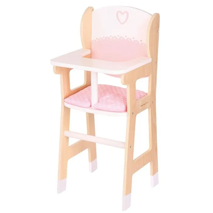 Chaise de poupée en bois NEW CLASSIC TOYS avec coussin - Blanc / Bois / Rose-0