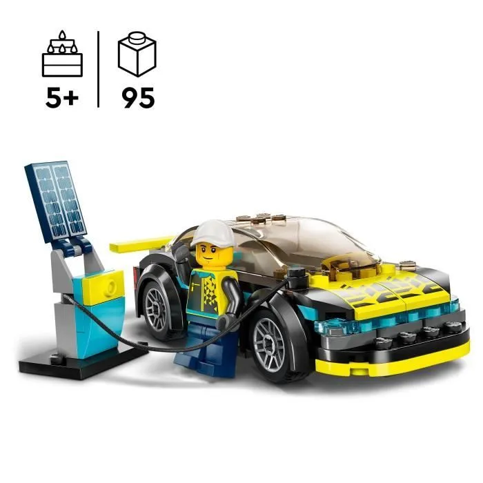 LEGO® City 60383 La Voiture de Sport Électrique, Jouet Enfants 5 Ans, Set de Voiture de Course-2