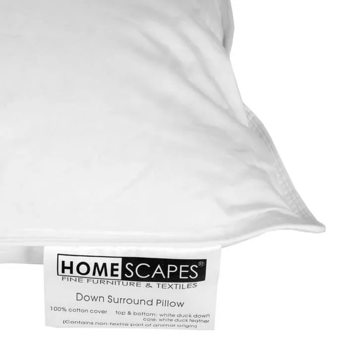 Oreiller en plumes et duvet de canard - HOMESCAPES - 50 x 75 cm - Confort moyen - Lavable-2