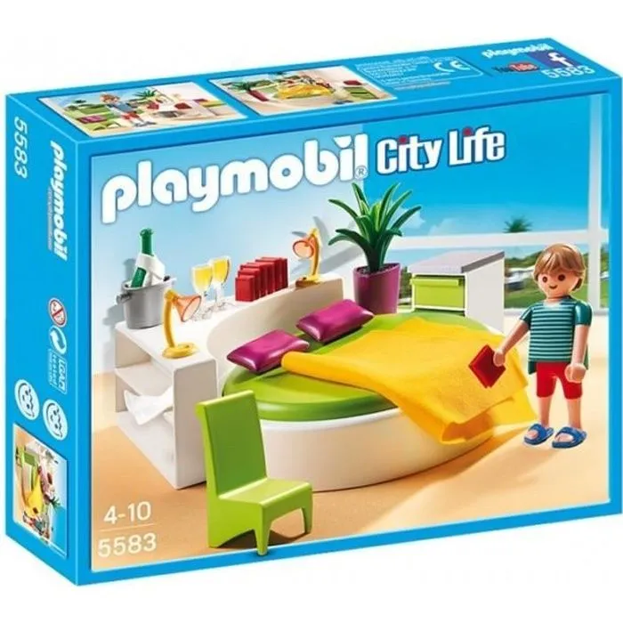 Jouet - PLAYMOBIL - City Life - Chambre avec Lit Rond - Accessoires Inclus - 4 ans et plus-0