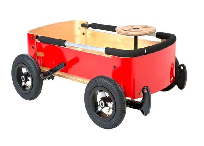 Chariot en bois Wagon Wishbone 3 en 1 - WISHBONE - Pour enfants de 12 mois et plus - Rouge, marron et noir-1