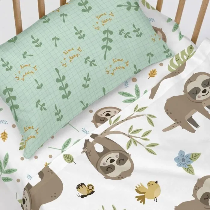 Parure de draps - Moshi Moshi - Happy Sloth - 120x180 cm - 100% coton - Lavable en machine-2