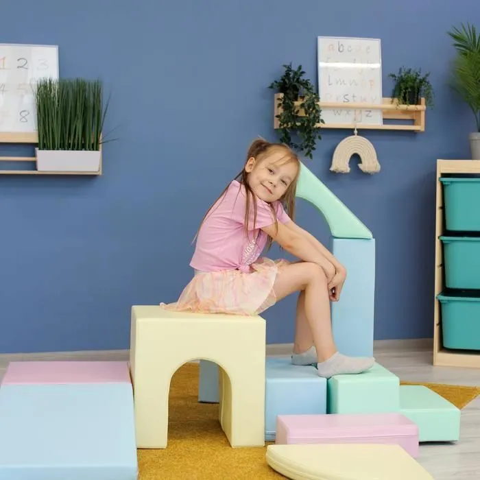 IGLU XL Modules de Motricité - Antidérapant Modules en Mousse Blocs de Construction Jouets éducatifs Jeu pour Glisser Ramper Grimper-4