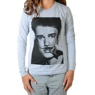 Tee Shirt Little Eleven Paris Bieber LS Mixte - Gris-2