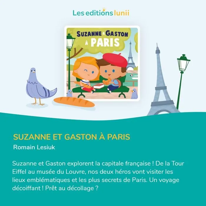 Livre audio interactif - Lunii - Coffret Suzanne et Gaston à Paris - 12 histoires - 1h07 d'écoute - Dès 3 ans-1