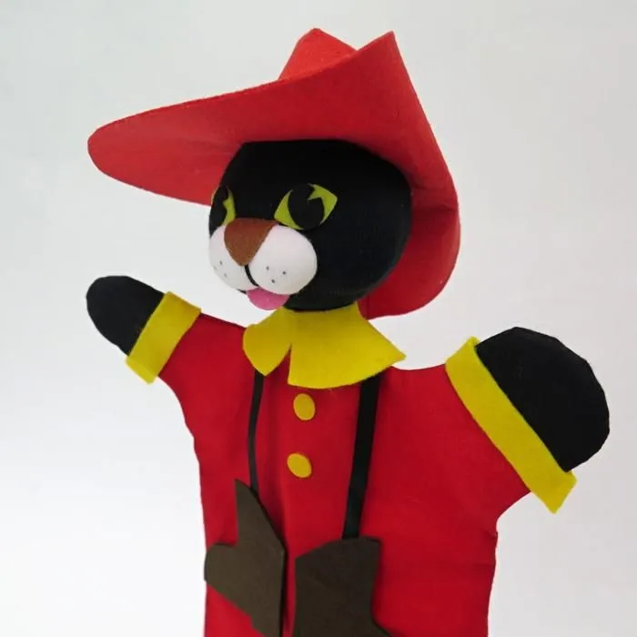 Marionnette Chat Botte 32 cm-2