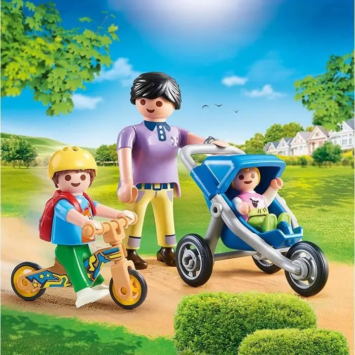 PLAYMOBIL - 70284 - Maman avec enfants - Jouets de construction - Mixte - 17 pièces-1