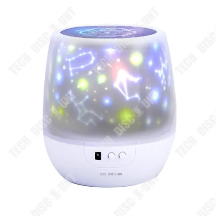 TD® Lampe de projection rotative muette chambre pleine de lampe d'ambiance starlight lampe étoile petite lanterne coffret cadeau-0