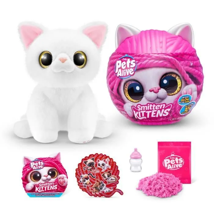 Peluches Interactives - ZURU - Smitten Kittens S1 - 8 chatons à collectionner avec sons et biberon-7
