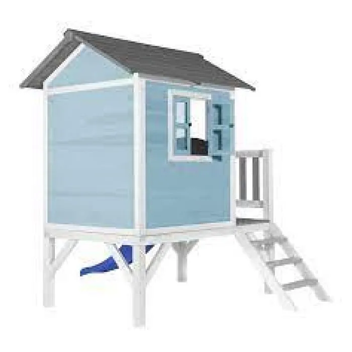 Maison de jeux en bois AXI Beach Lodge XL avec toboggan en bleu-2