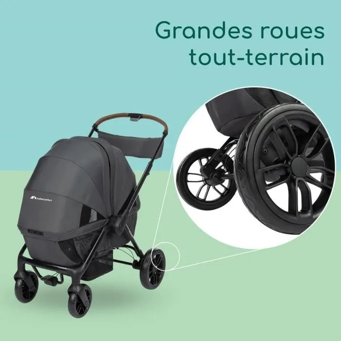 BEBECONFORT HELIOS, Poussette double, tout terrain, compact et pliable, Chariot, de 0 à 4 ans,0 à 22 kg,MINERAL GRAPHITE-3