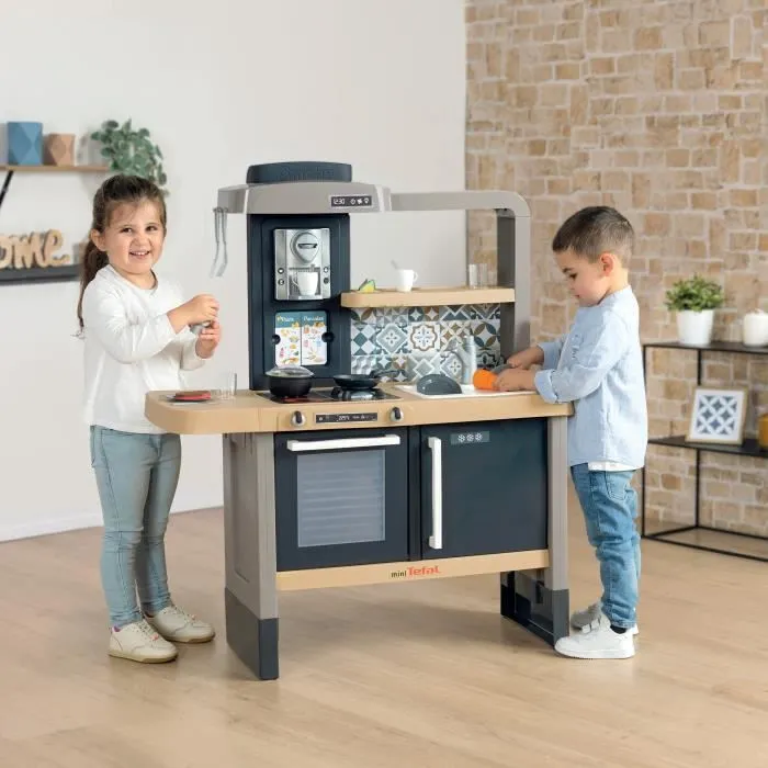 Cuisine évolutive Tefal de Smoby - Pour enfants dès 3 ans - Avec plinthes amovibles - 31 accessoires inclus-2
