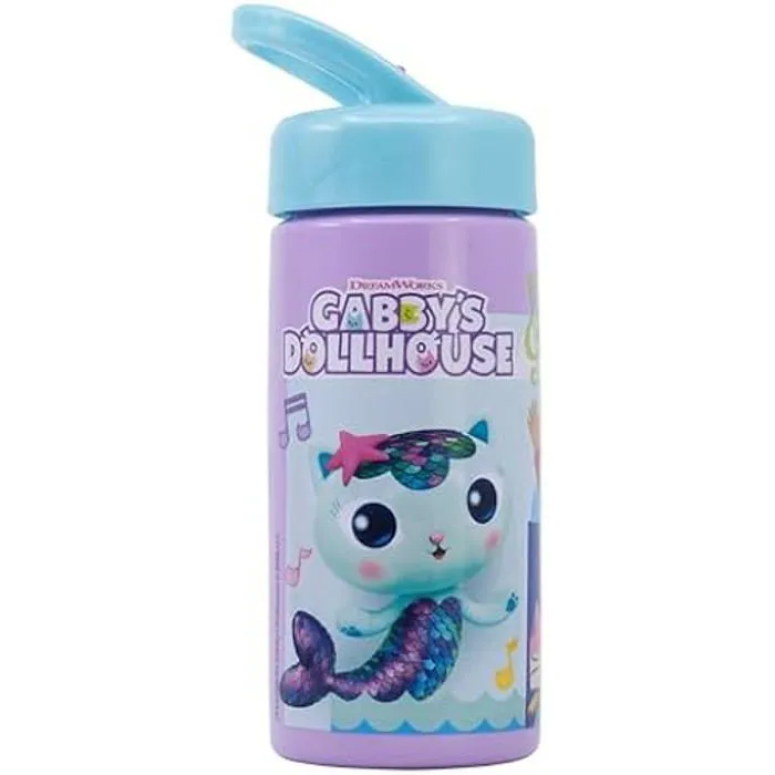 Gourde de sport Gabby's Dollhouse avec paille et poignée intégrée - STOR - 410 ml - Rose clair - Décontractée-0