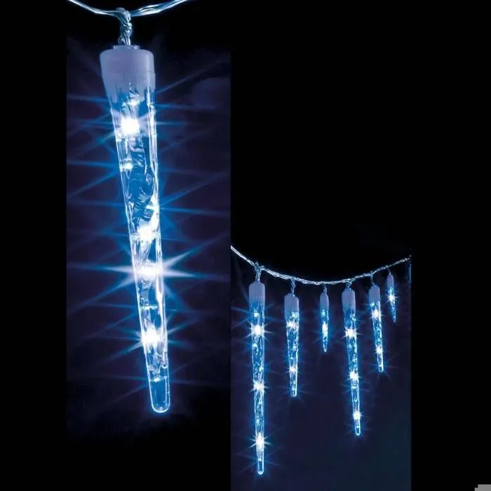 Rideau stalactite extérieur 10 glaçons 63 LED blanc froid/bleu Feeric lights & christmas-3