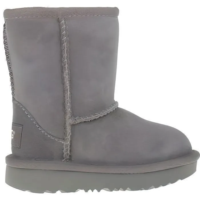 Chaussures bébé - UGG - Classic II - Gris - Fermeture à pression - Cuir-0