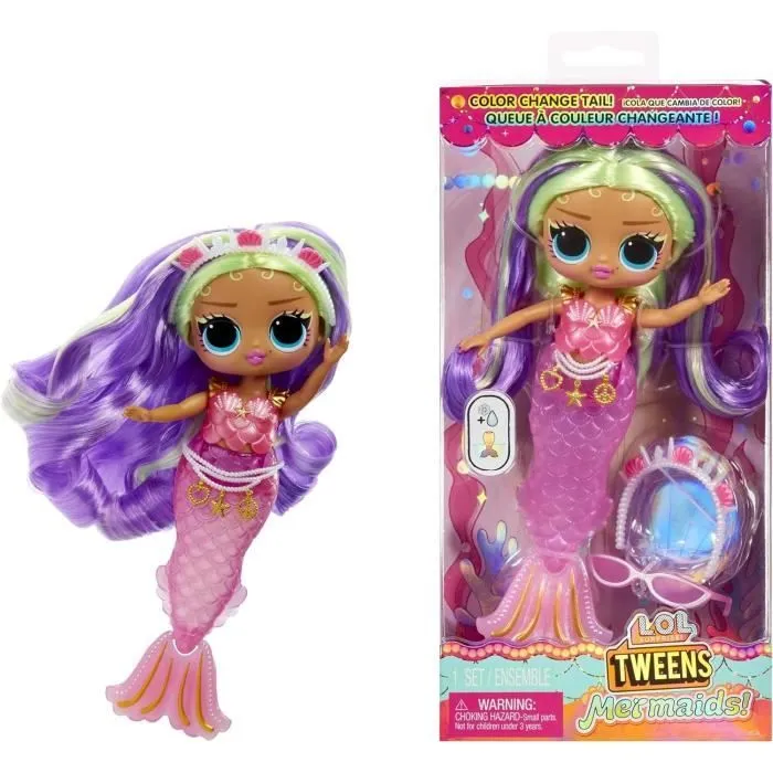 Poupée Mannequin - LOL Surprise - Tweens - Mermaid Cleo Clove - Queue de Sirène Changeante - Accessoires Inclus-0