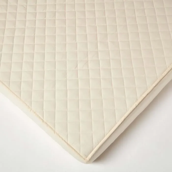 Protège matelas en coton Bio matelassé à grands bonnets 150 x 200 cm-2