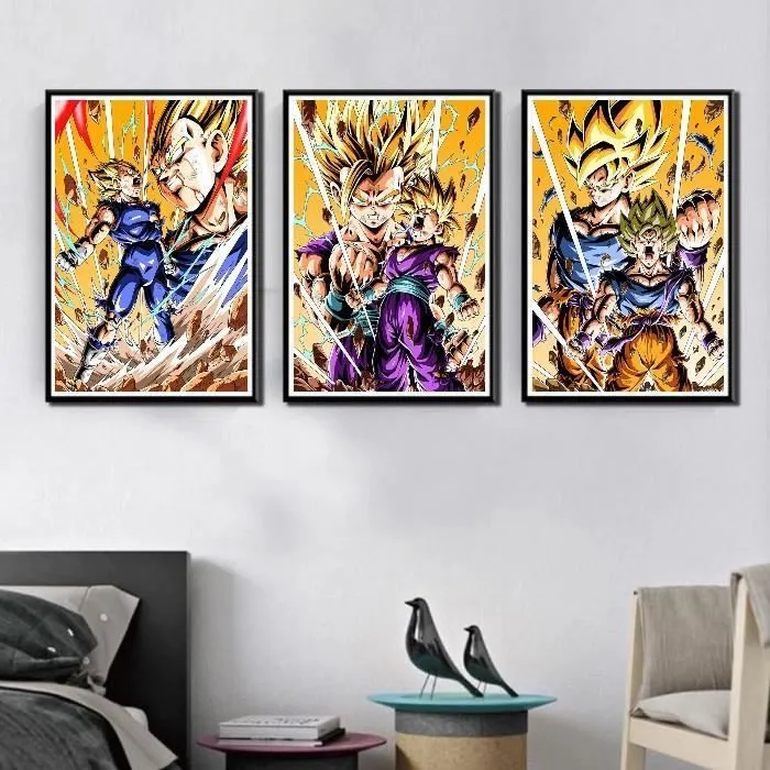 Toile Sangoku Dragon Ball Z 30x40cm - Chambre Bébé Garcon Fille - Affiche Décorative Poster Décoration Maison-1