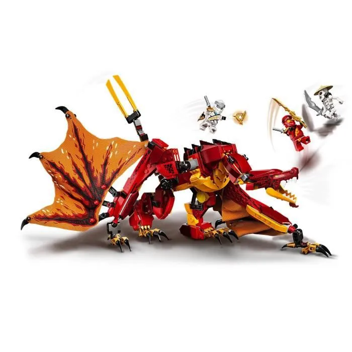 LEGO® 71753 NINJAGO® L’attaque du dragon de feu avec Mini Figurines Kai, Zane et Nya - Jouet Enfant 8 ans-1