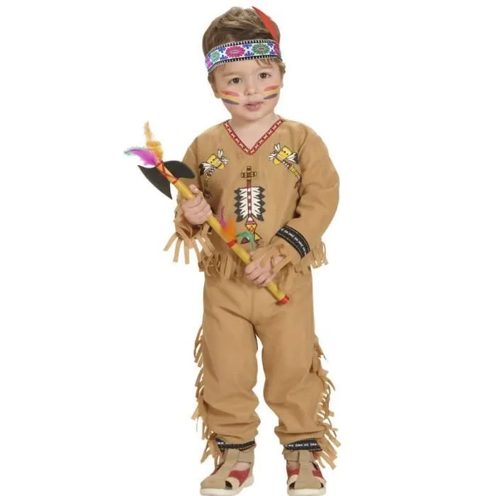 Déguisement Yuma, fils indien du chef - WIDMANN - 2/3 ans - Marron - Polyester - 3 éléments-0