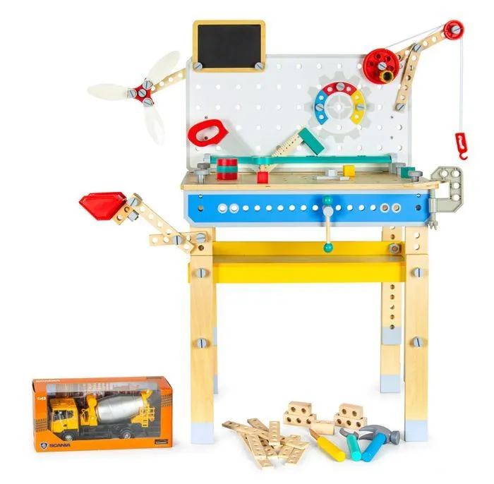 Atelier de Bricolage Créatif - Parfait pour les Petits Constructeurs + Camion Toupie Gratuit!-0