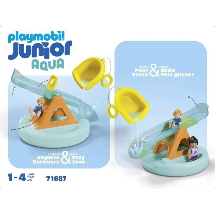 PLAYMOBIL Junior 71687 Ilôt avec toboggan aquatique, Jouet pour le bain, Dès 12 mois-8