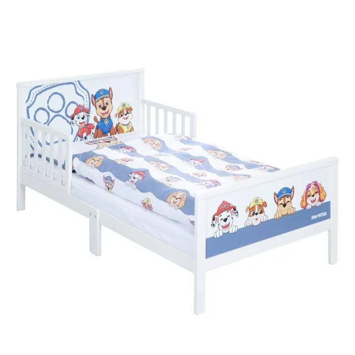 Lit Enfant 2-7 Ans avec Barrières de Protection + Parure de Lit ROBA Pat'Patrouille - Blanc - 70x140 cm-4