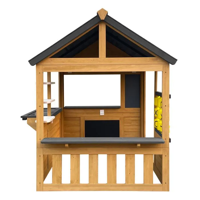 AXI Lynn Maisonnette en bois, marron/anthracite | Maisonnette de jardin pour l'extérieur, bois de pruche FSC 100 % | Maison de jeux-2