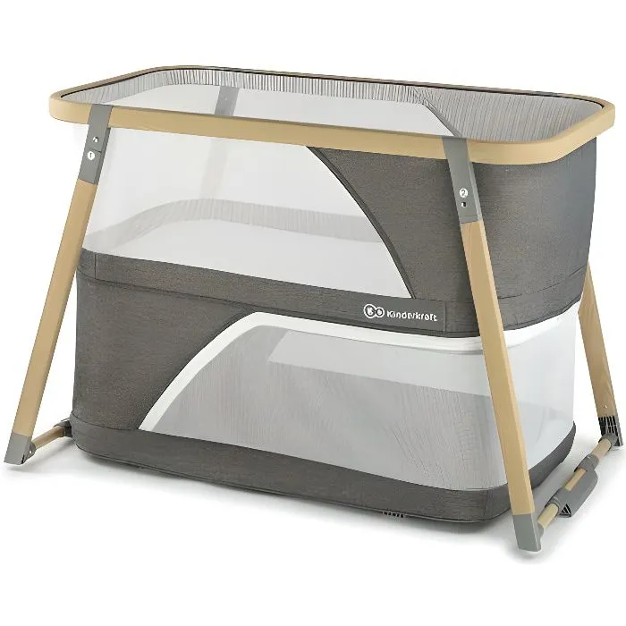 Lit bébé 4 en 1 SOFI - KINDERKRAFT - Gris - Aluminium - Matelas réglable - Léger-0