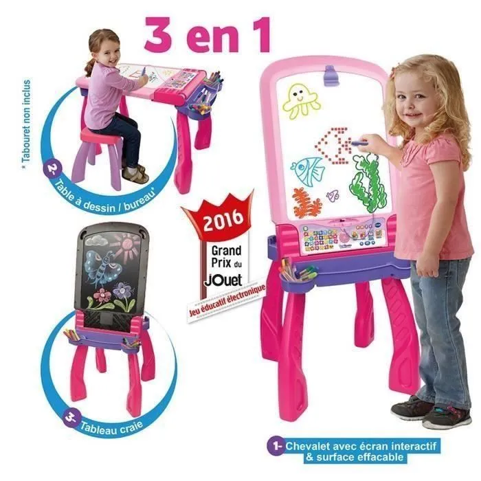Chevalet Interactif 3 en 1 VTECH - Rose - Pour Fille - A partir de 3 ans-7