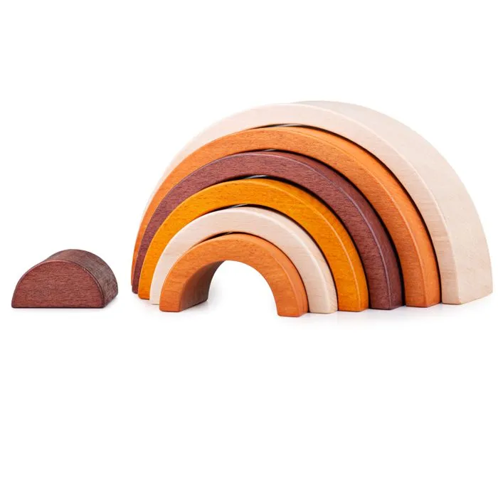 Jouets empilables - Bigjigs Toys - Arches empilables arc-en-ciel - 7 pièces - Bois - 18 mois et plus-0