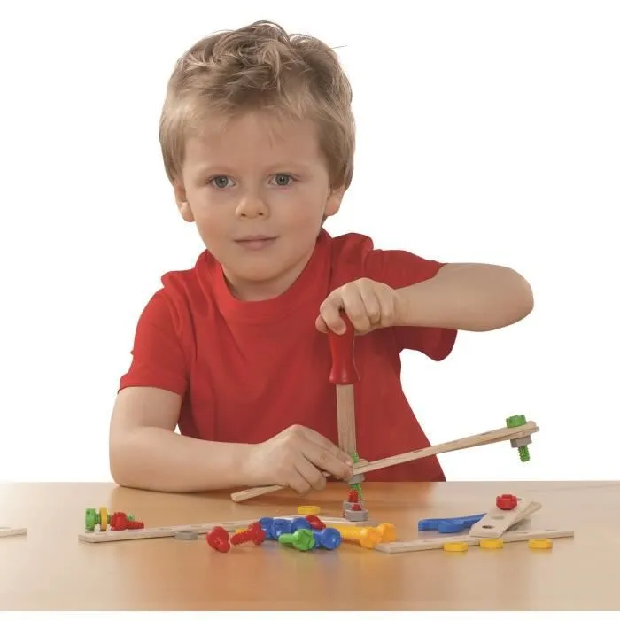 Jouet de construction - EICHHORN - Construction 65 Pcs Grue Mobile - Bois de hêtre - Enfant - Mixte-1