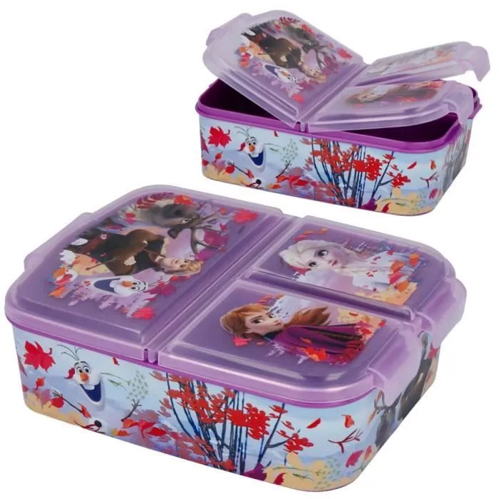 Boîte à Repas - STOR - La Reine des Neiges - 3 Compartiments - Violet - Enfant-0