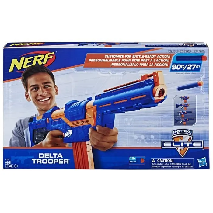 Pistolet à fléchettes - NERF - Elite Delta Trooper - Chargeur 12 fléchettes - 3 configurations possibles-4